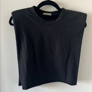 Reformation Belfort Black Sleeveless Crop Top